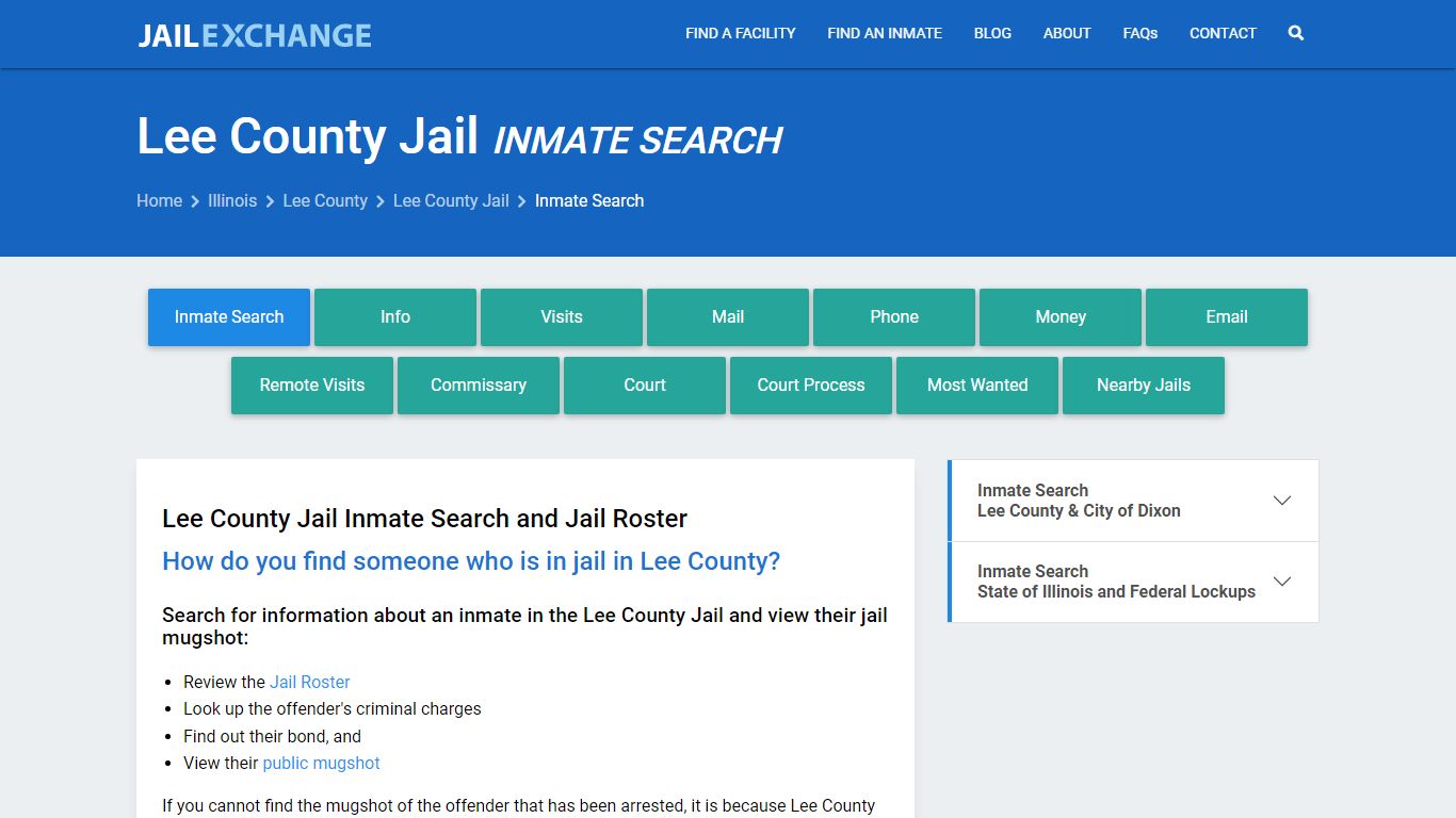 Inmate Search: Roster & Mugshots - Lee County Jail, IL